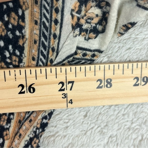 FREE PEOPLE Paisley Modal Blend Puff Sleeve Top Sz Large Boho Beachy Whimsigoth - Picture 15 of 16